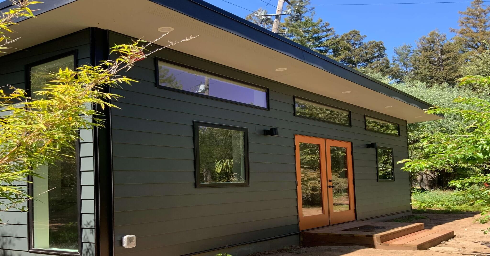 Modern ADU in backyard setting